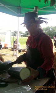 Sue cooking up a storm at the Permaculture Gathering