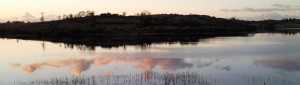 Mirrored Lake at Sunset